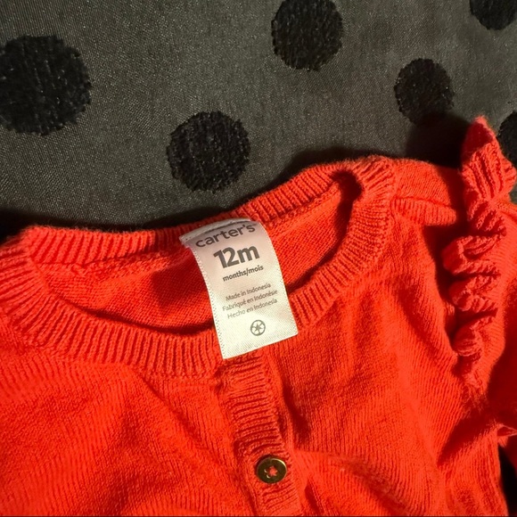 Carter's Vibrant Red Ruffle Cardigan - Picture 3 of 3